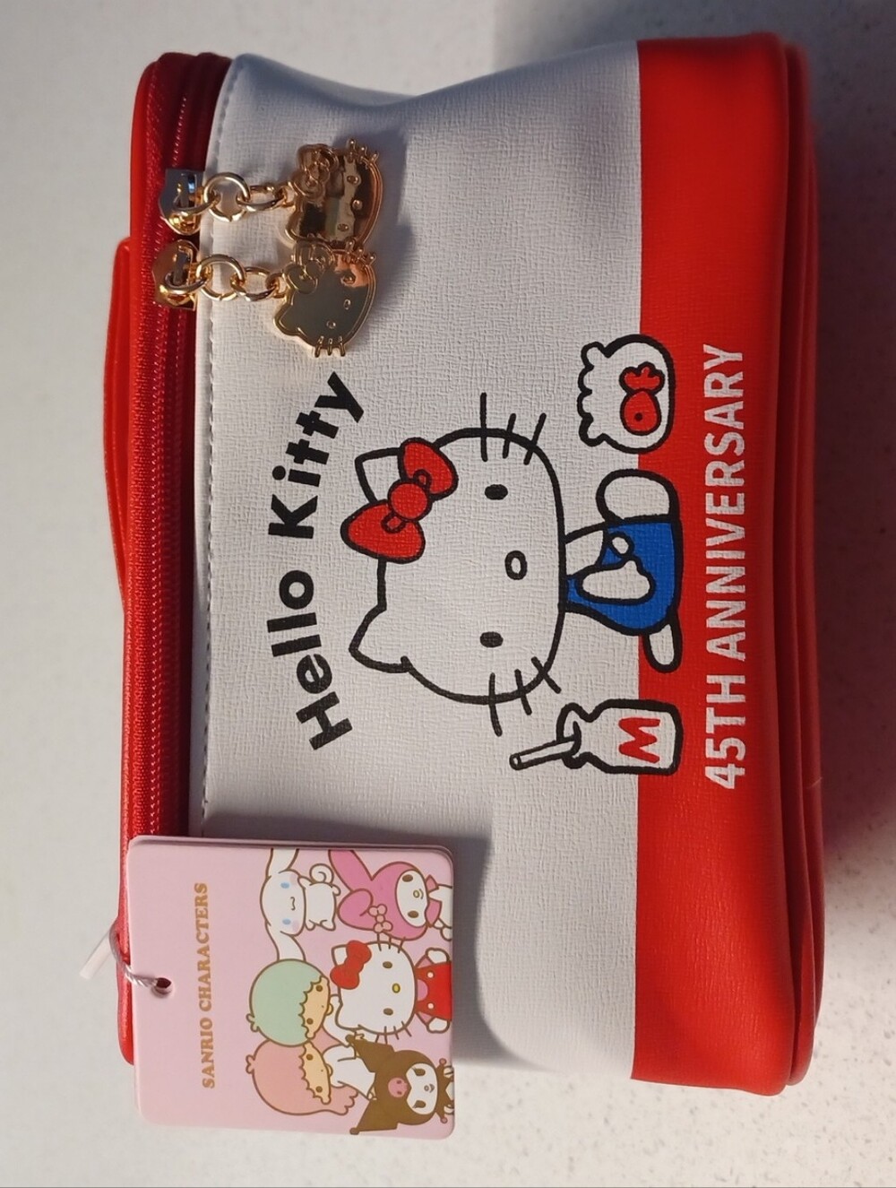 Hello Kitty Red, White 45th Anniversary Zip Pouch